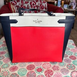 kate spade Red and Black Tote Bag